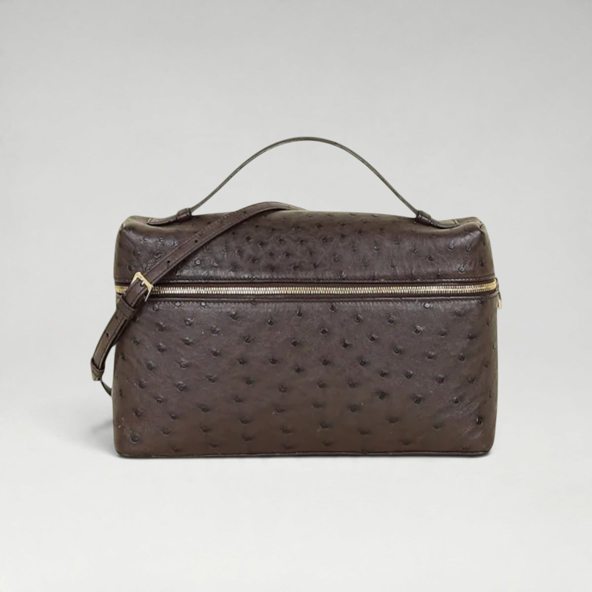 Extra Pocket L27 Ostrich Dark Chocolate