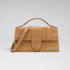 Large Bambino Suede Croco Pattern Camel