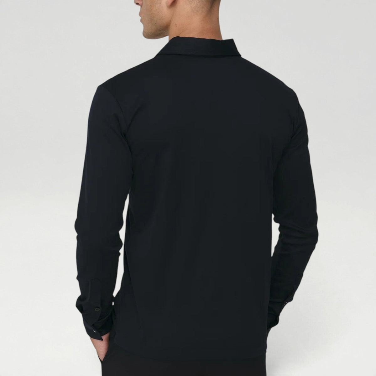 Longsleeve Supima Polo Navy