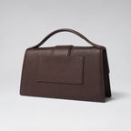 Large Bambino Grained Leather Dark Brown