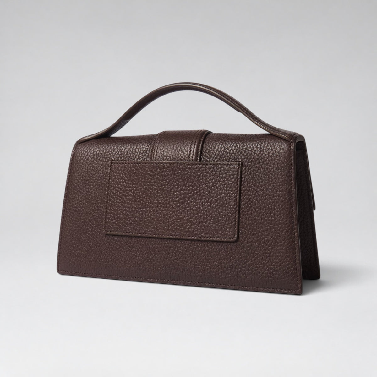 Large Bambino Grained Leather Dark Brown