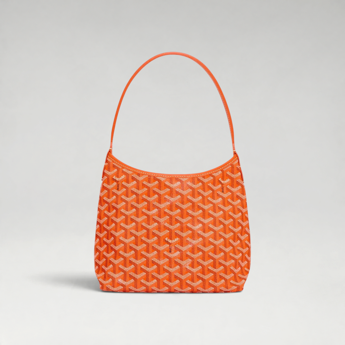 FBYMM Hobo Bohème mini tas in oranje Goyardine canvas met kalfsleren details en palladium accenten