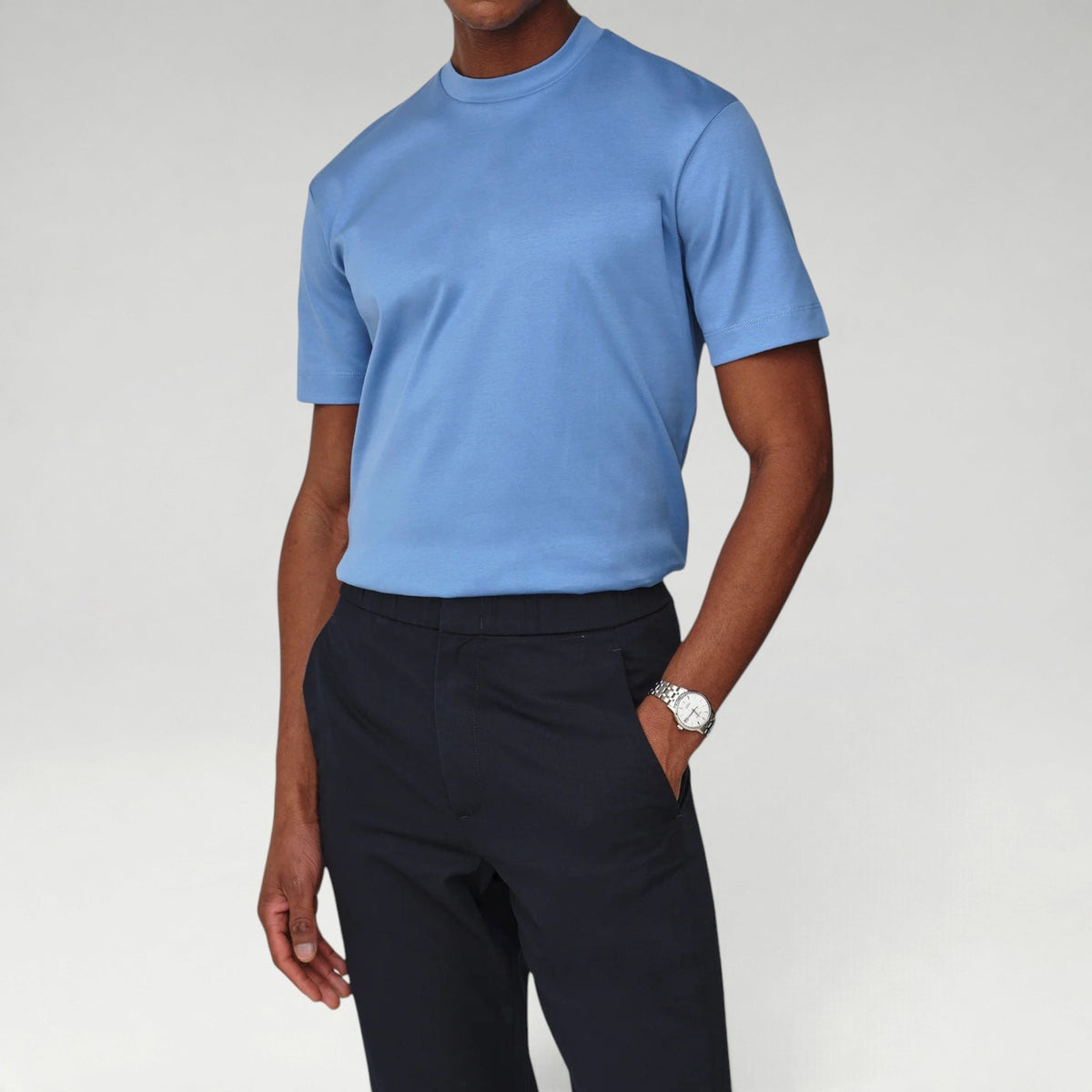 Supima Shine Tee Mid Blue