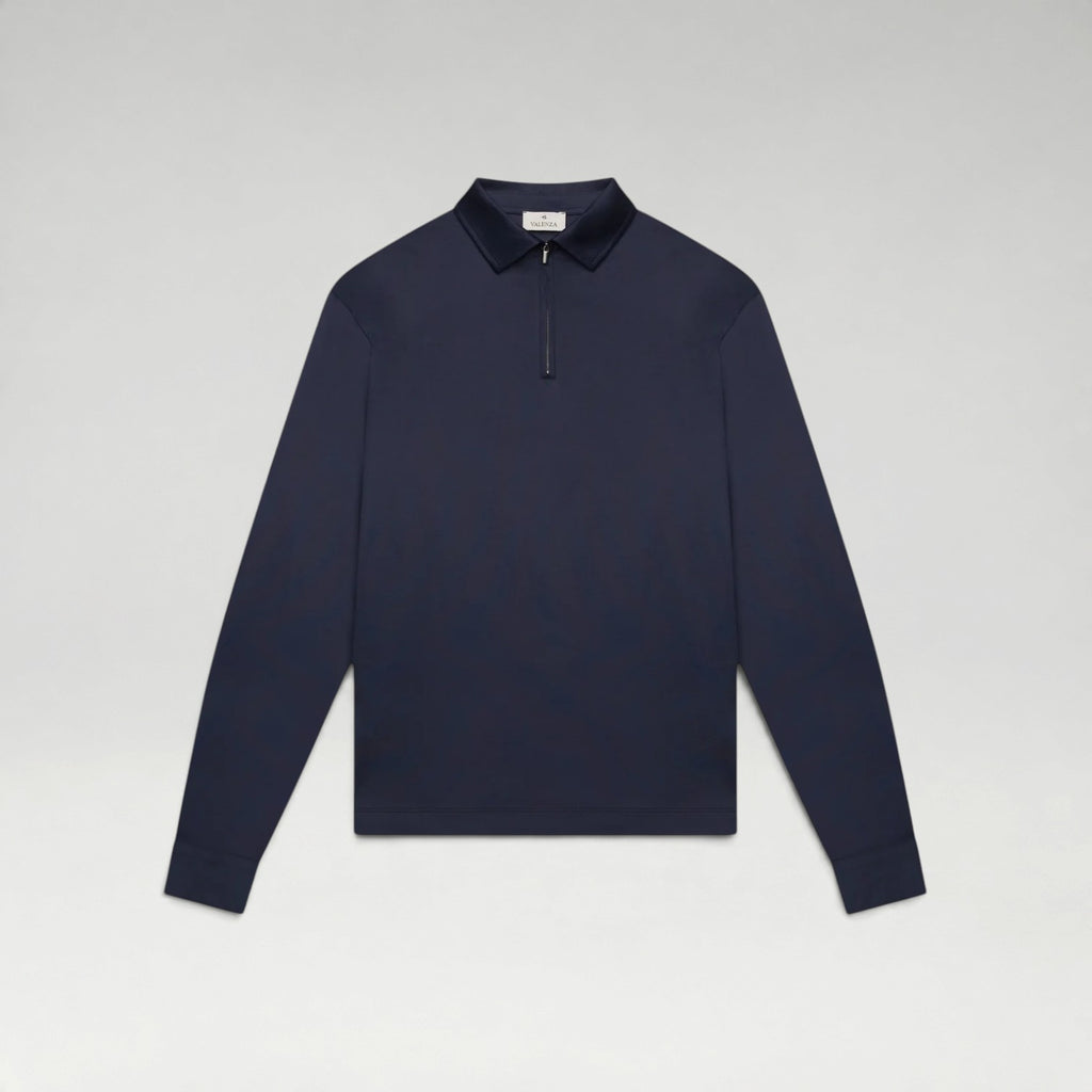 Longsleeve Supima Polo Navy