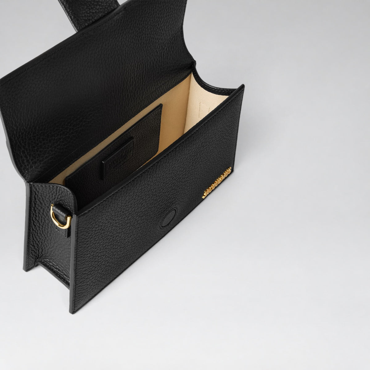 Large Bambino Grained Leather Black