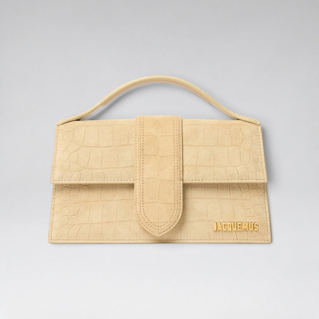 Large Bambino Suede Croco Pattern Beige