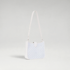 FBYMM Musette PM tas in wit Goyardine canvas en Decize Taurillon leer met verstelbare schouderband en palladium details