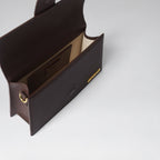 Large Bambino Grained Leather Dark Brown