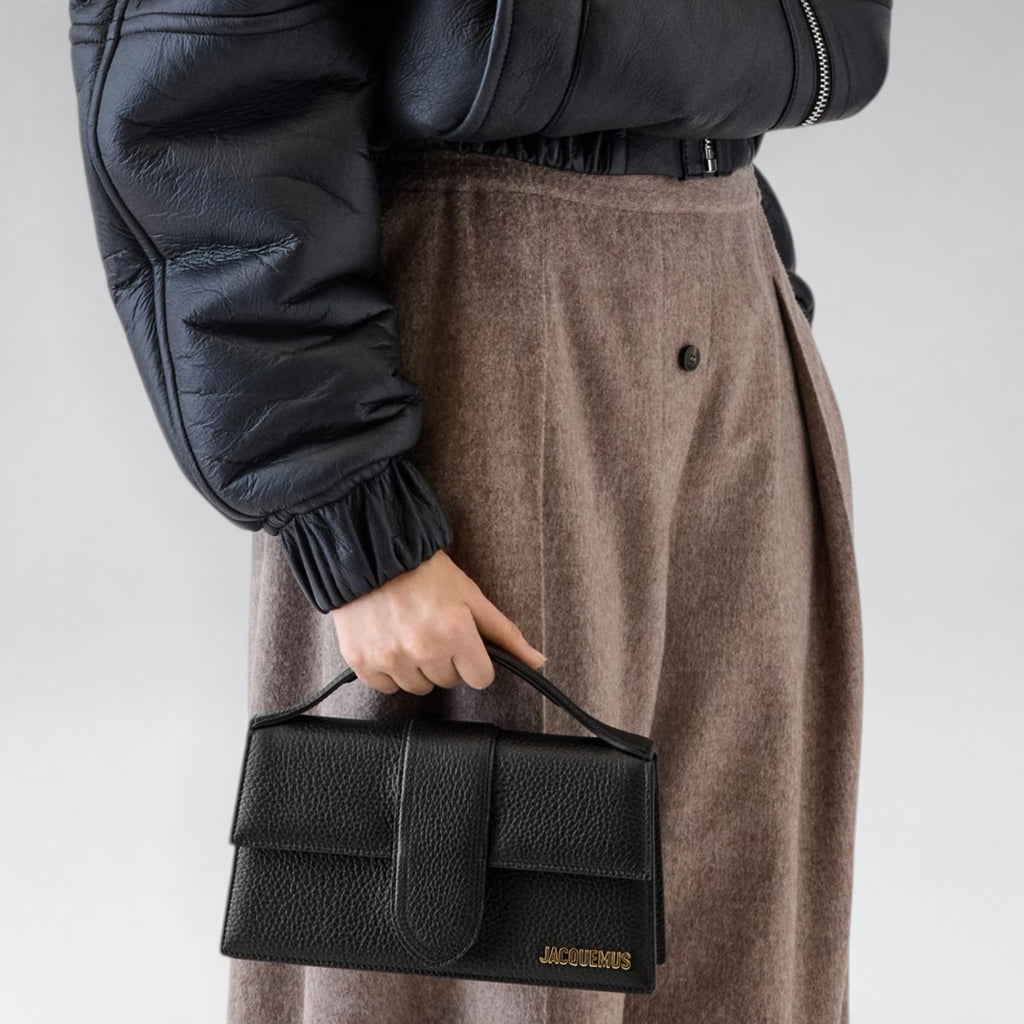 Large Bambino Grained Leather Black