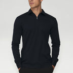 Longsleeve Supima Polo Navy