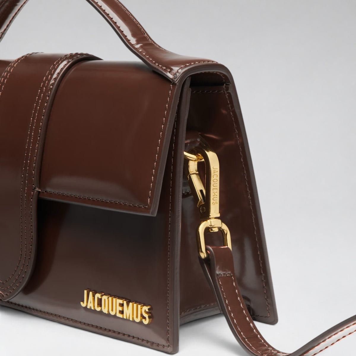 Large Bambino Patent Midnight Brown