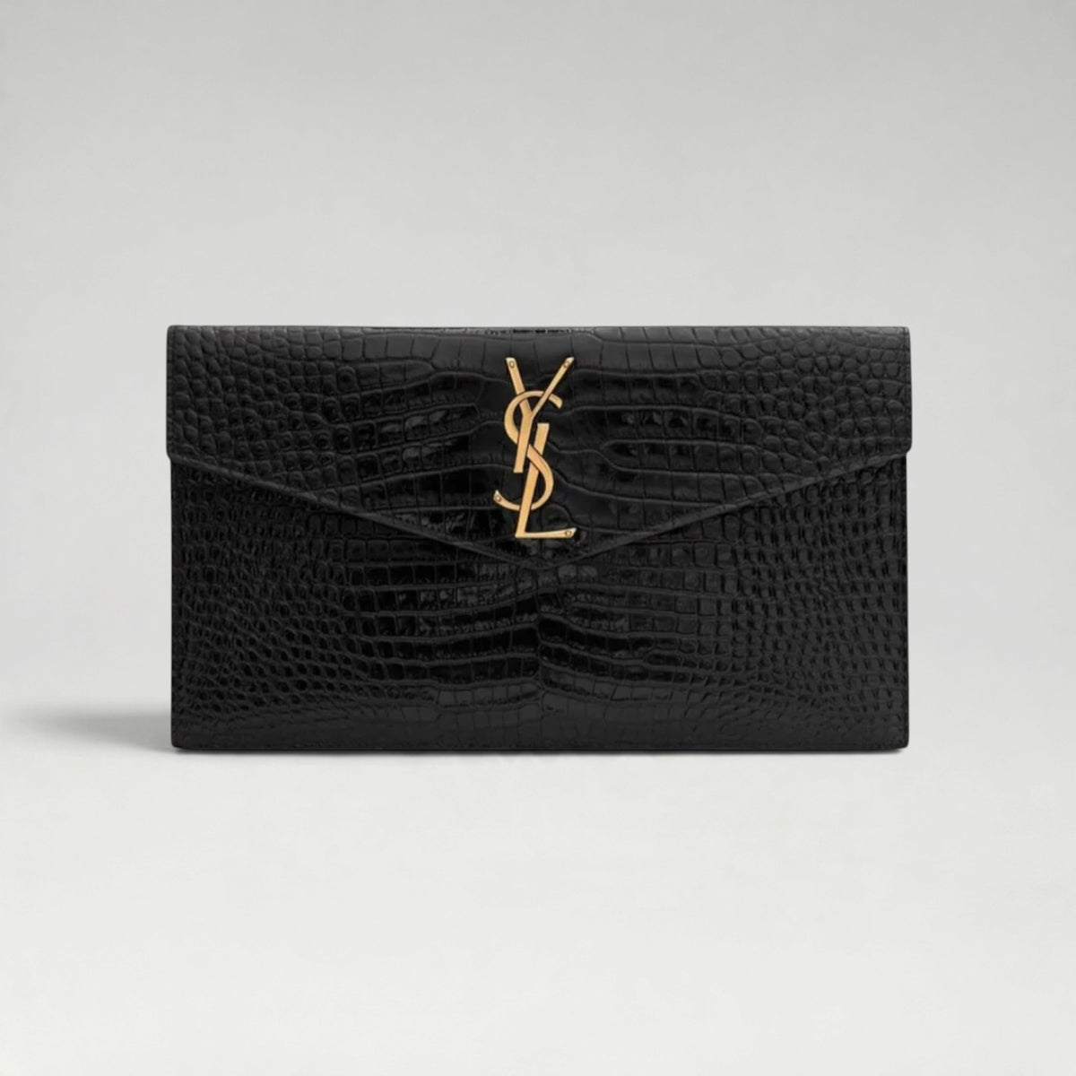 Uptown Pouch Croco Embossed Black