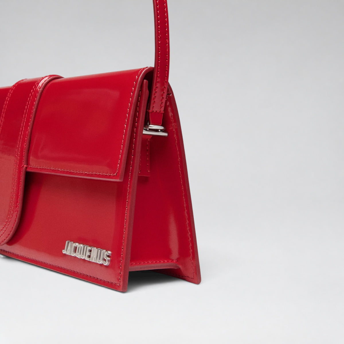 Long Bambino Patent Red Silver