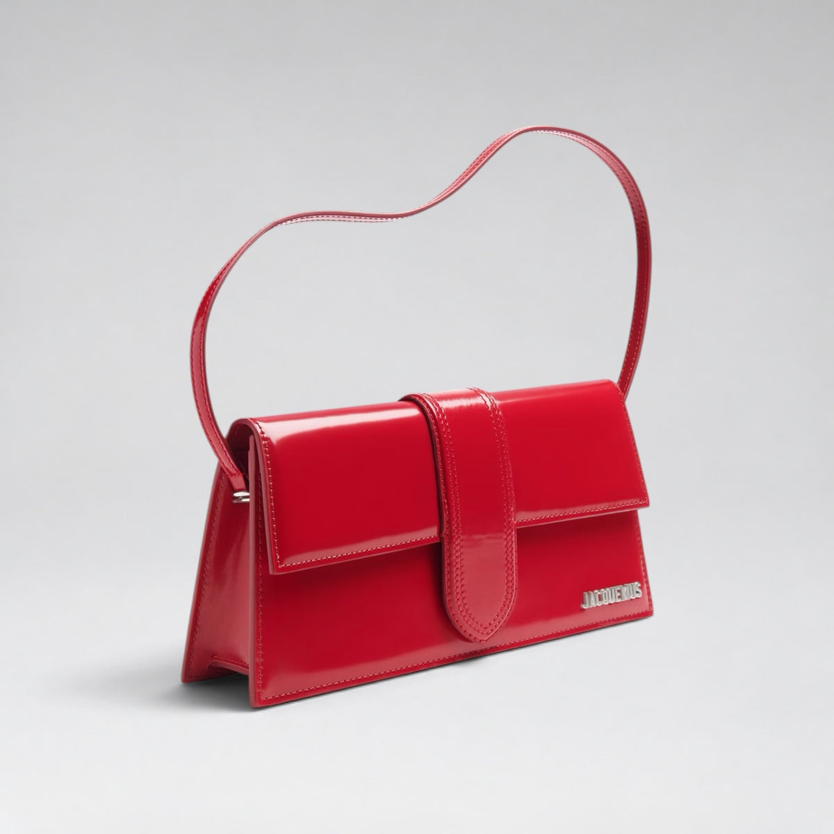 Long Bambino Patent Red Silver