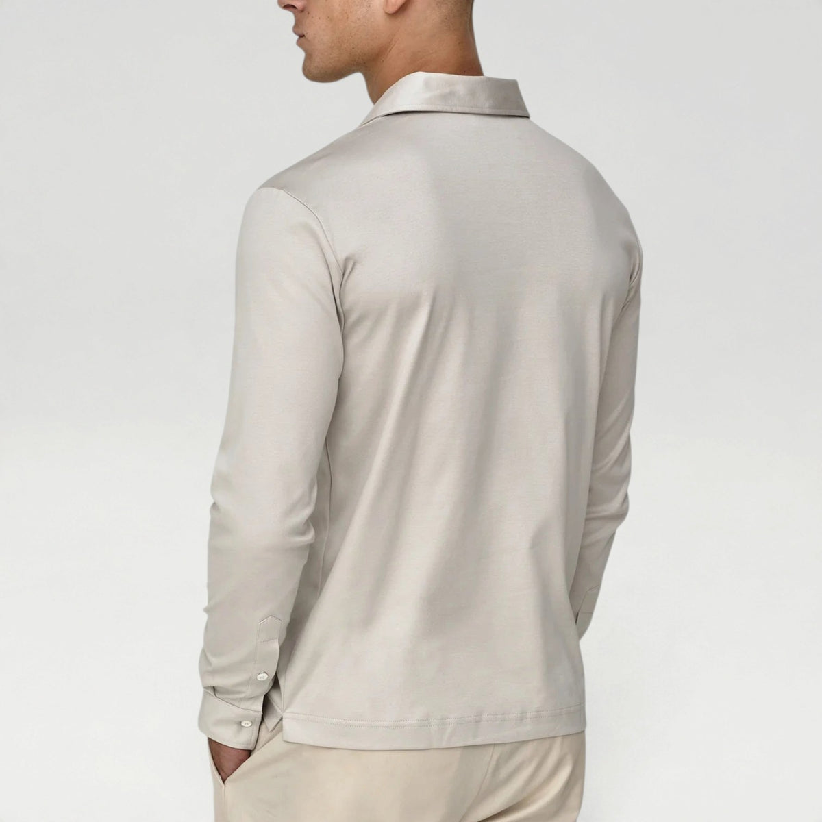 Supima Longsleeve Polo Beige