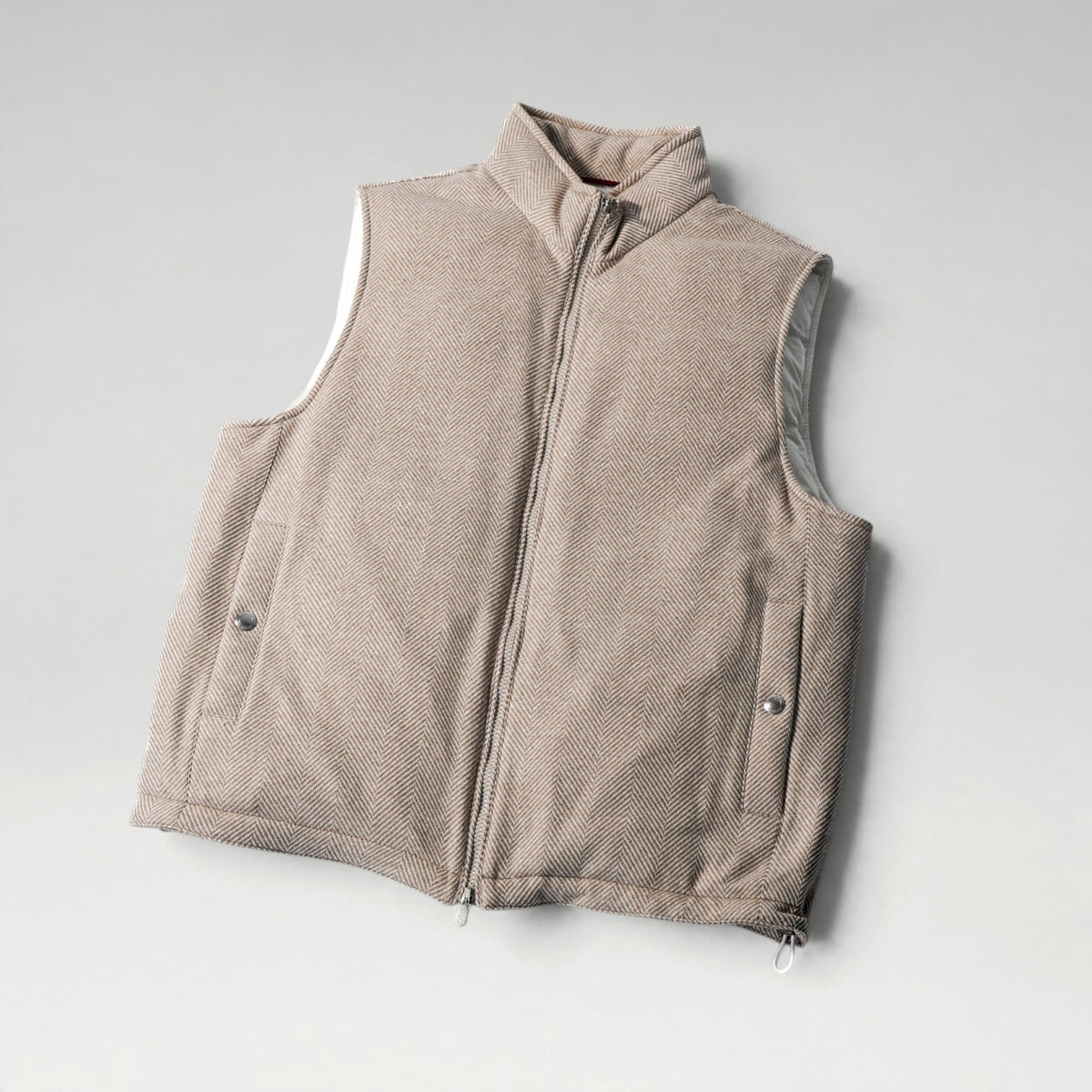 Chevron Down Beige Vest