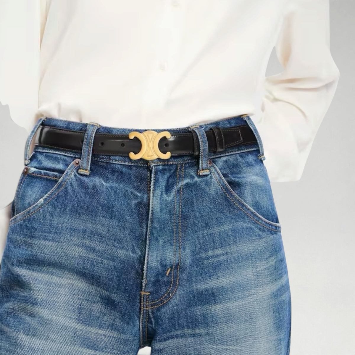 Medium 25MM Triomphe Belt Black