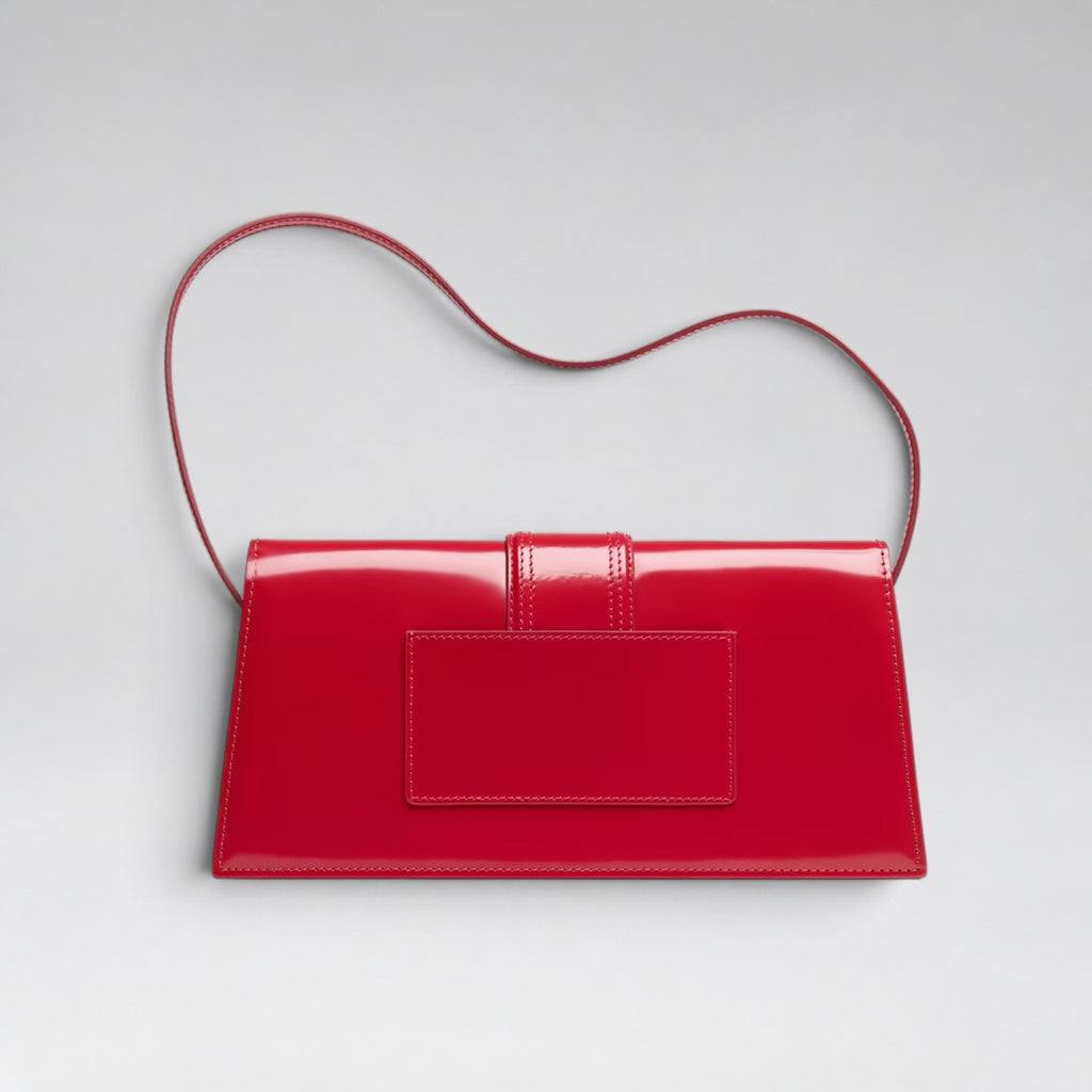 Long Bambino Patent Red Silver