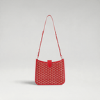 FBYMM rode Musette PM tas van Goyardine canvas en Decize Taurillon leer met verstelbare schouderriem.