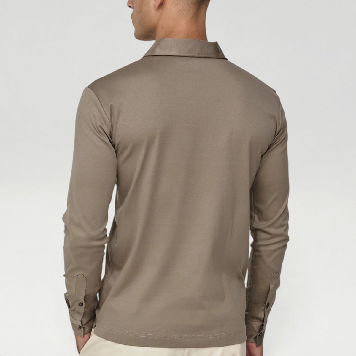Longsleeve Supima Polo Lead Grey