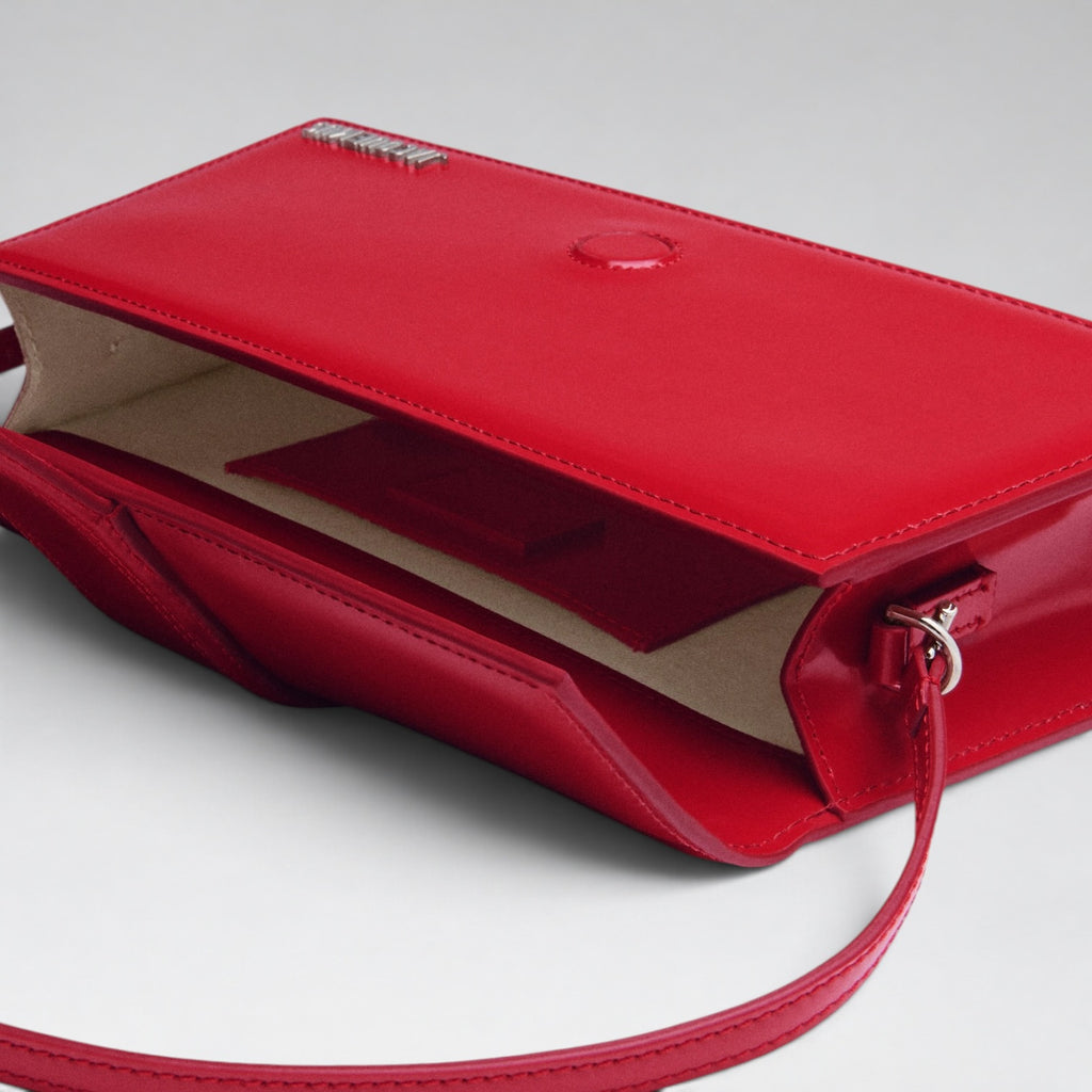 Long Bambino Patent Red Silver