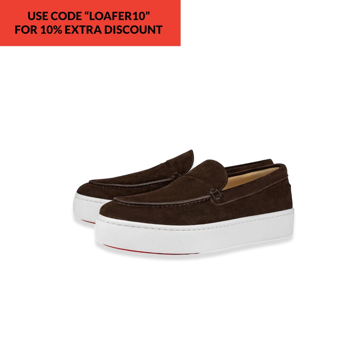 Christian Louboutin - Paqueboat Velours Cosme Brown