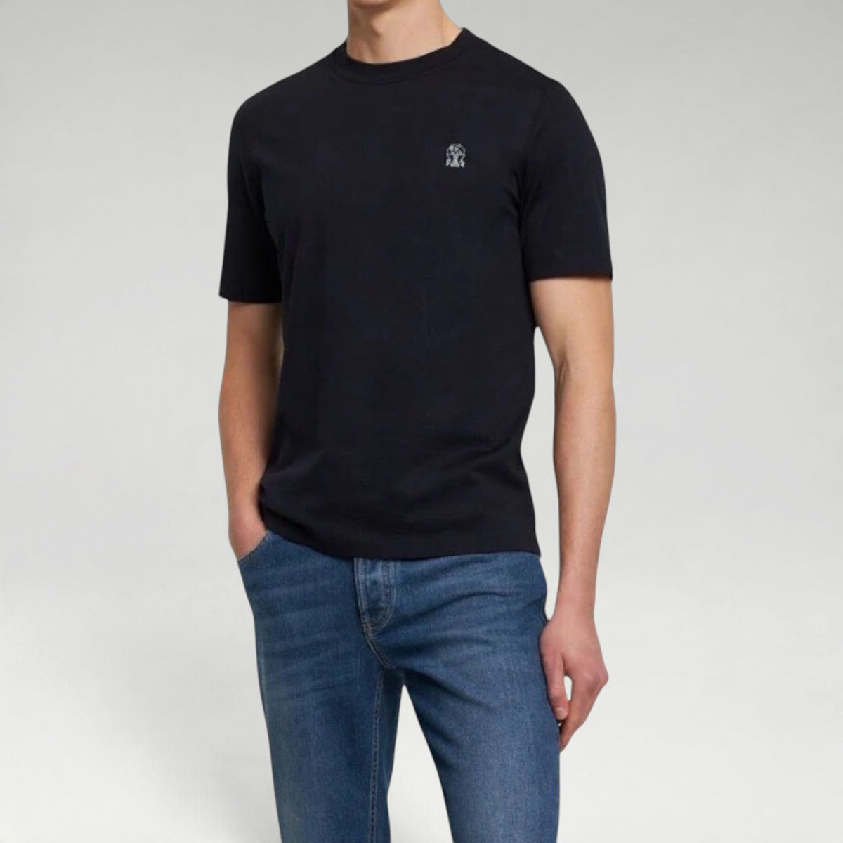 Cotton Jersey Logo Tee Navy Blue