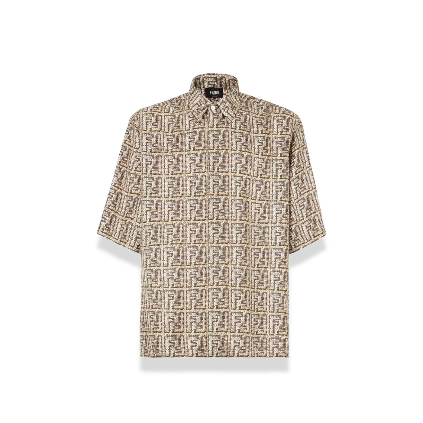 Fendi - Brown ff print Silk Shirt
