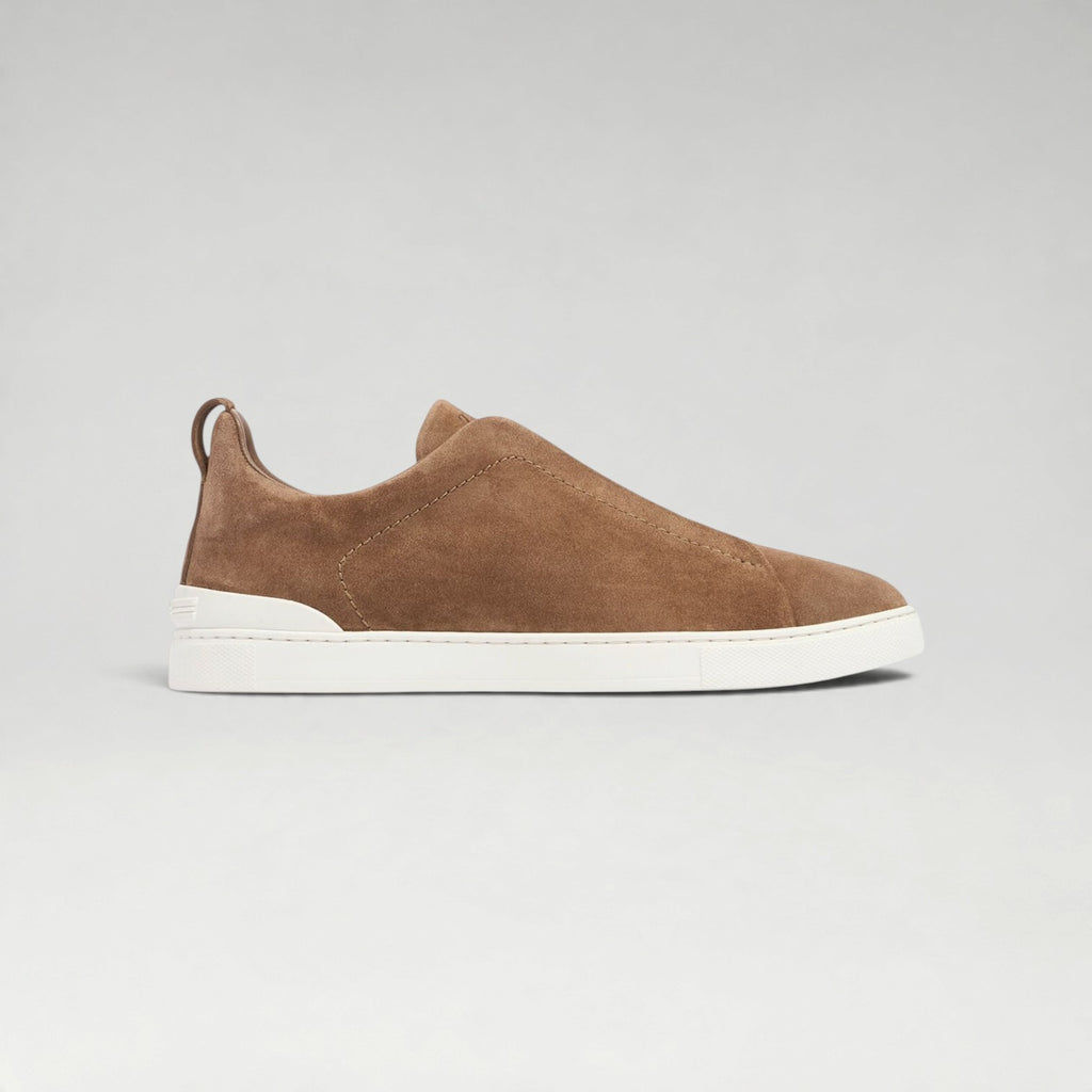 Triple Stitch Suede Sneakers Light Brown