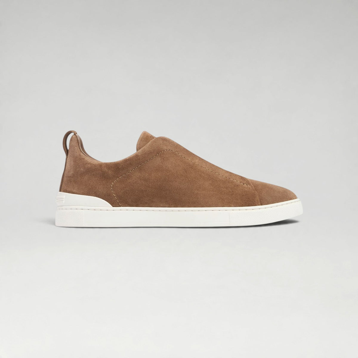 Triple Stitch Suede Sneakers Light Brown