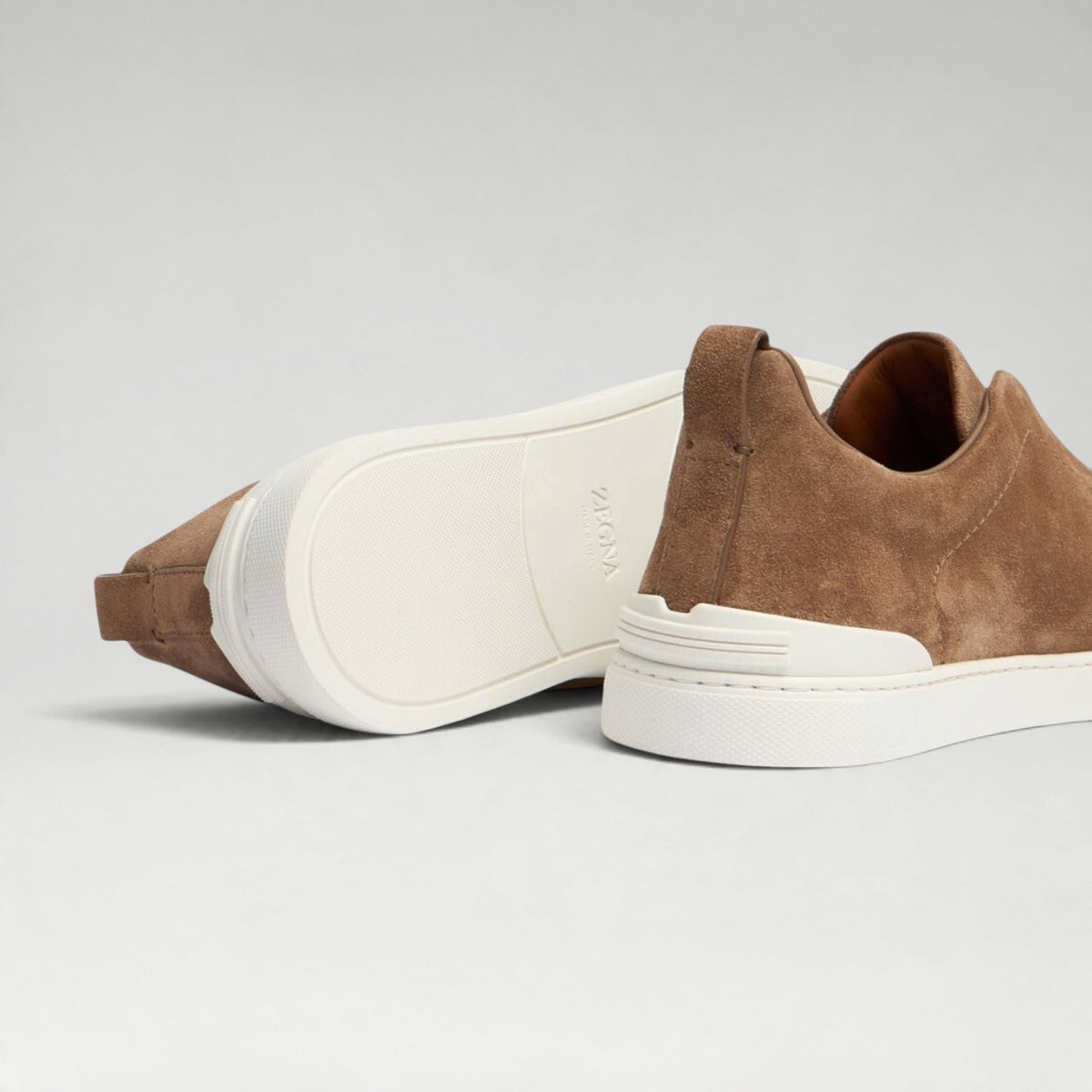Triple Stitch Suede Sneakers Light Brown