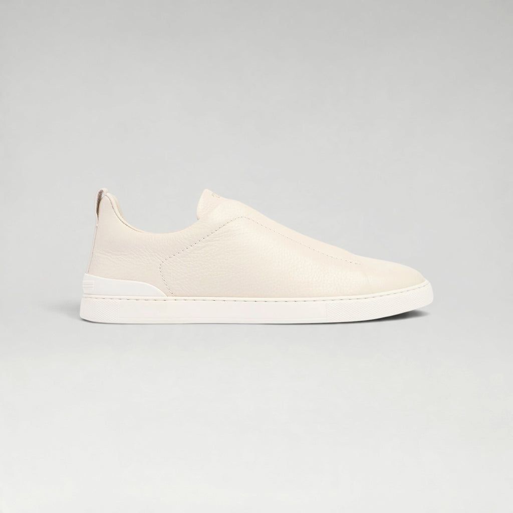 Triple Stitch Deerskin Sneaker White
