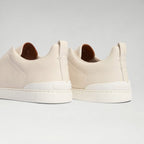 Triple Stitch Deerskin Sneaker White
