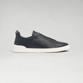 Triple Stitch Deerskin Sneaker Navy