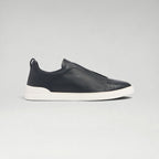 Triple Stitch Deerskin Sneaker Navy
