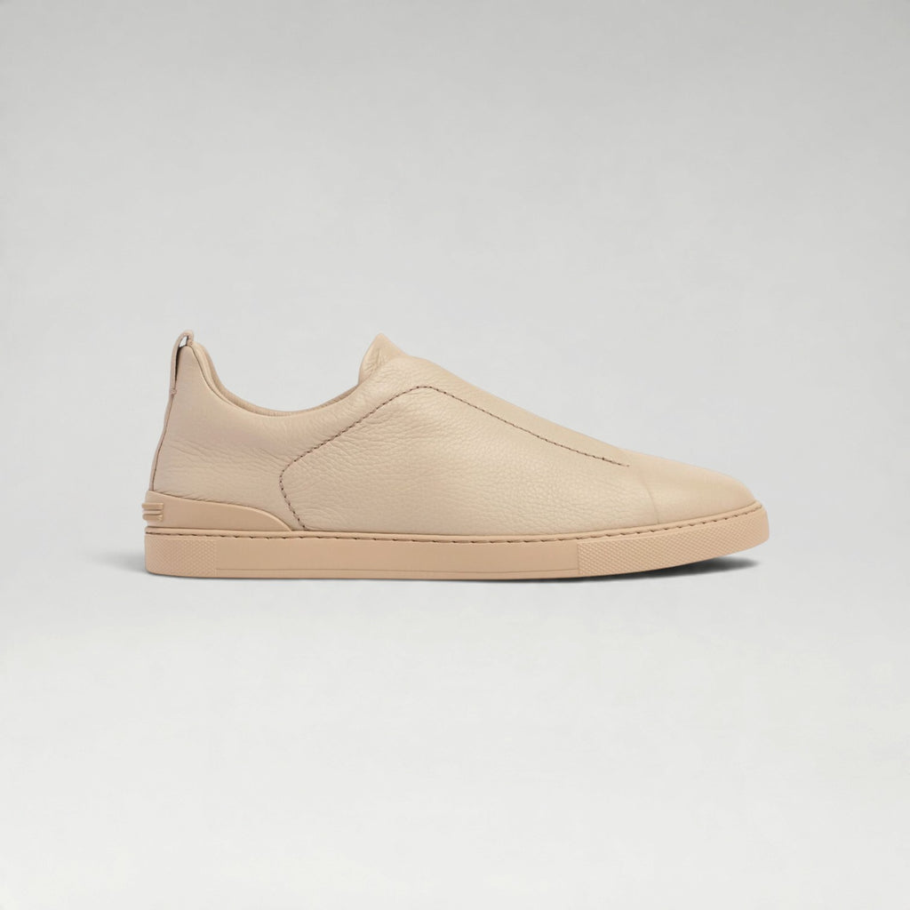Triple Stitch Deerskin Sneaker Sand