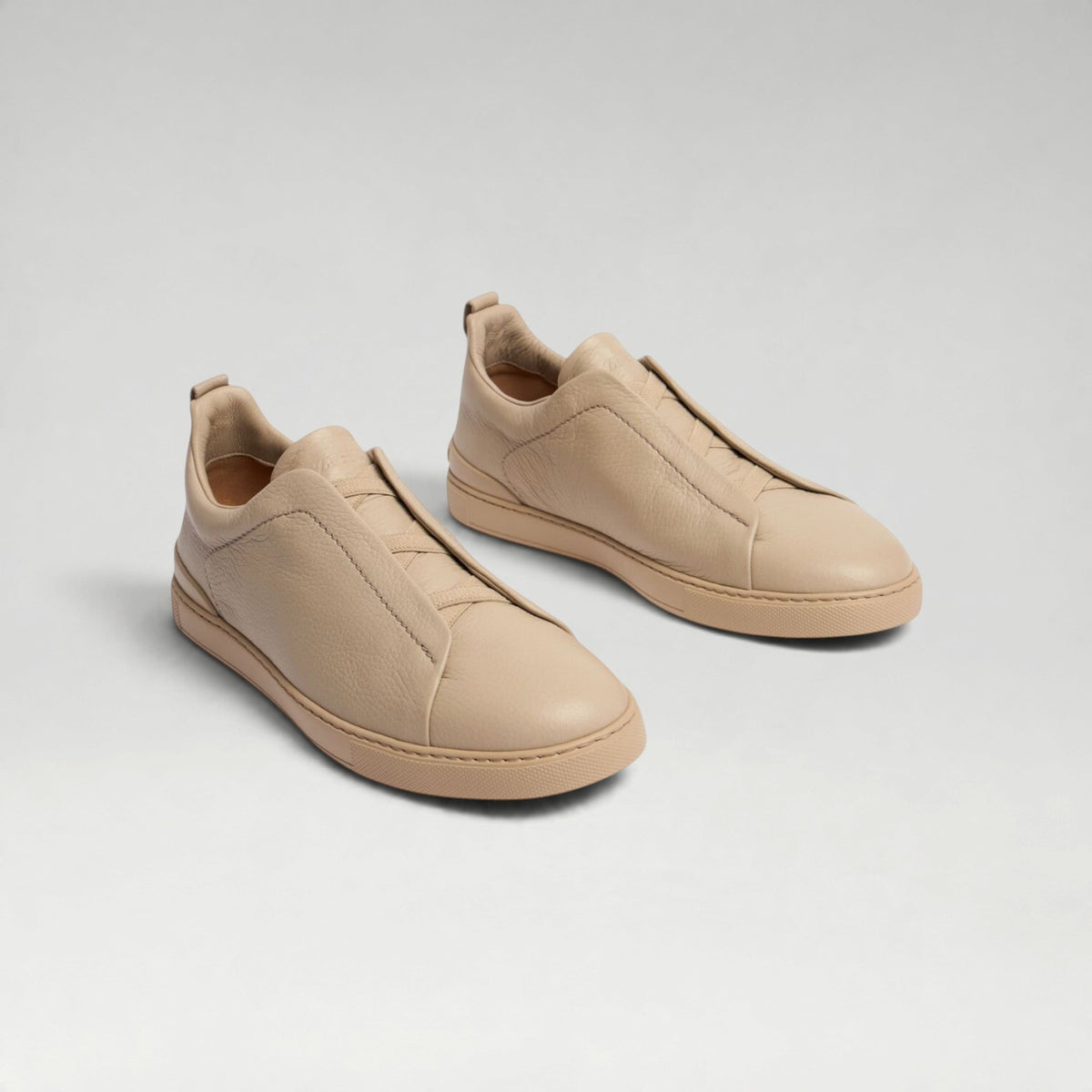 Triple Stitch Deerskin Sneaker Sand