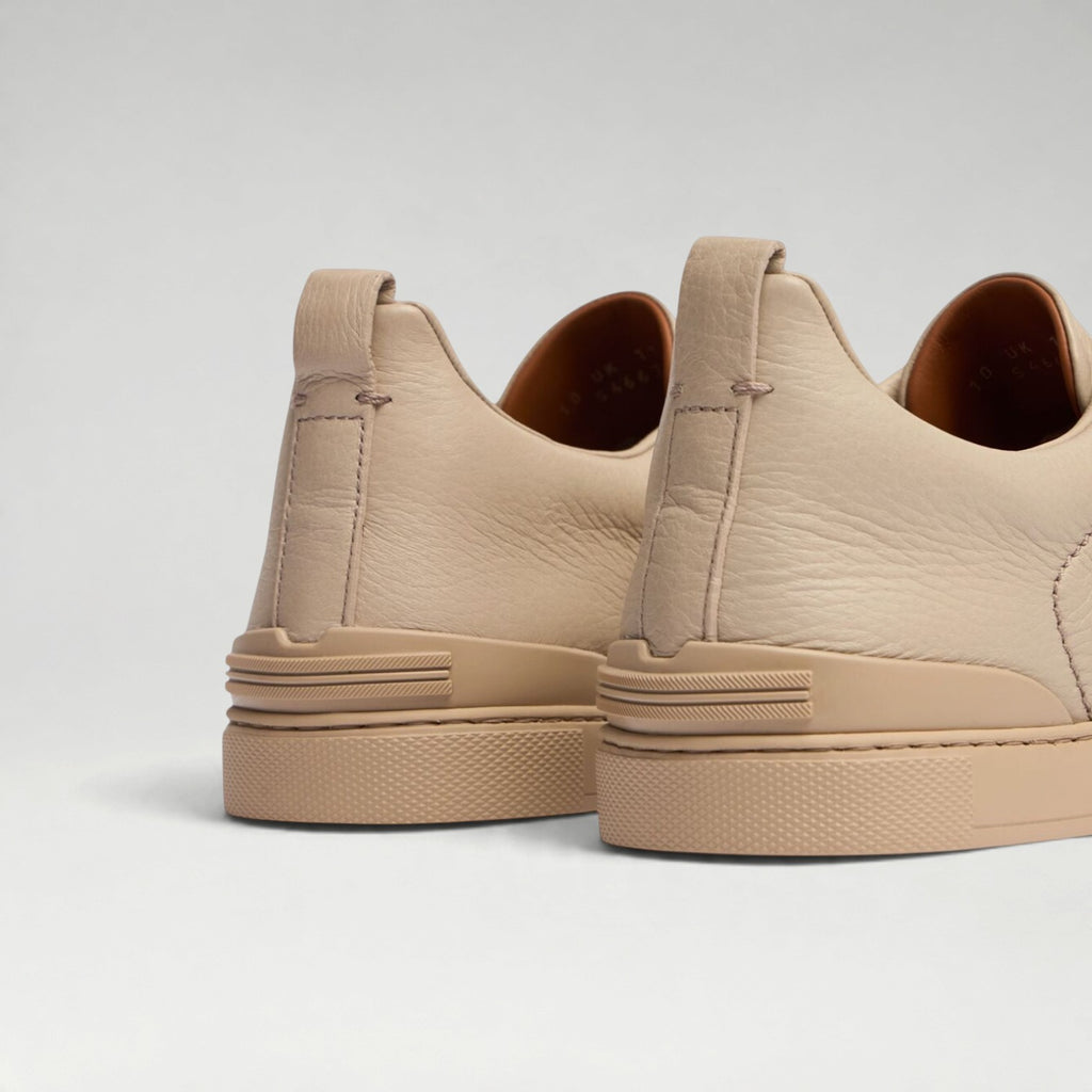 Triple Stitch Deerskin Sneaker Sand