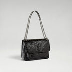 NIKI MEDIUM PATENT BAG BLACK