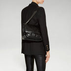 NIKI MEDIUM PATENT BAG BLACK