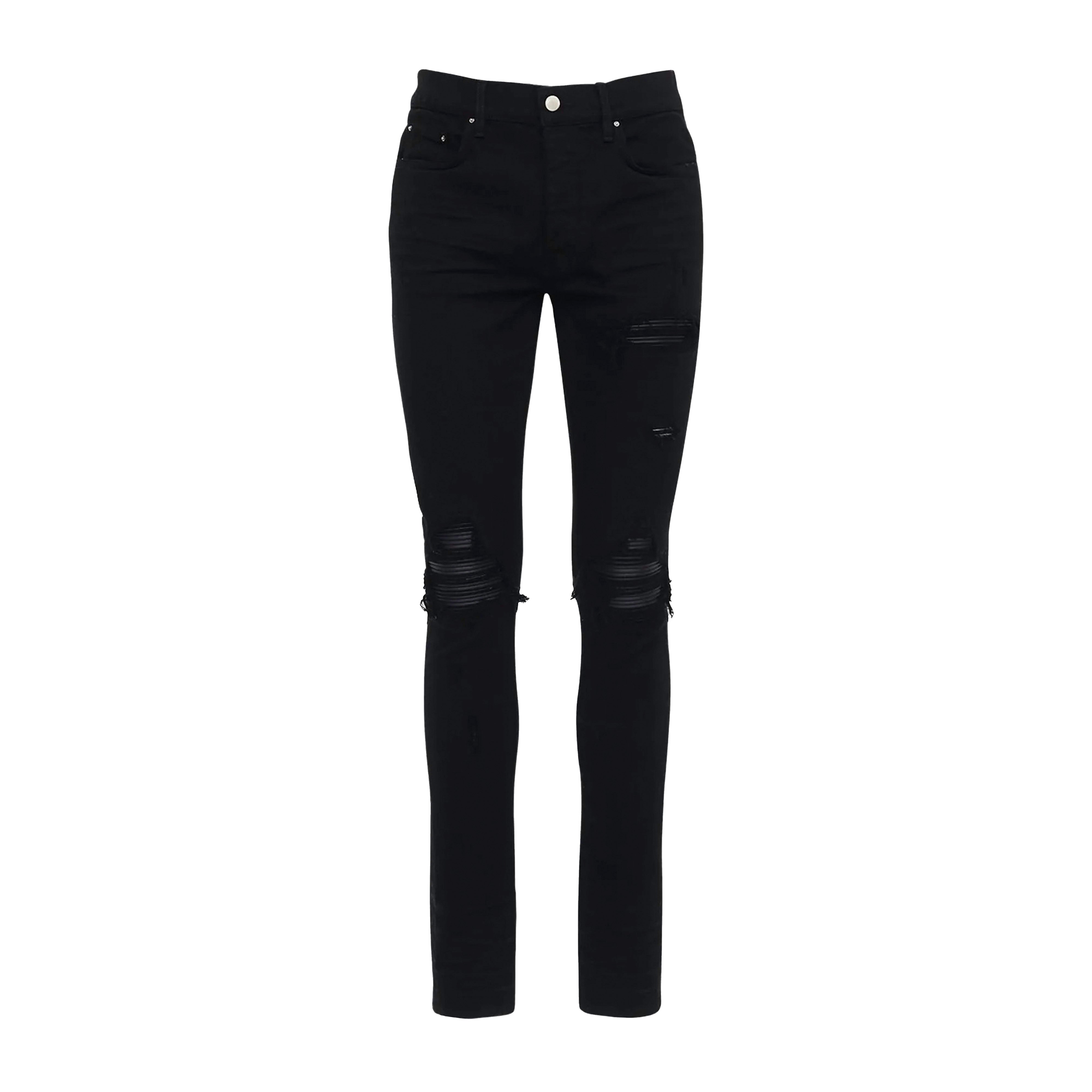 Amiri – MX1 black leather panel jeans